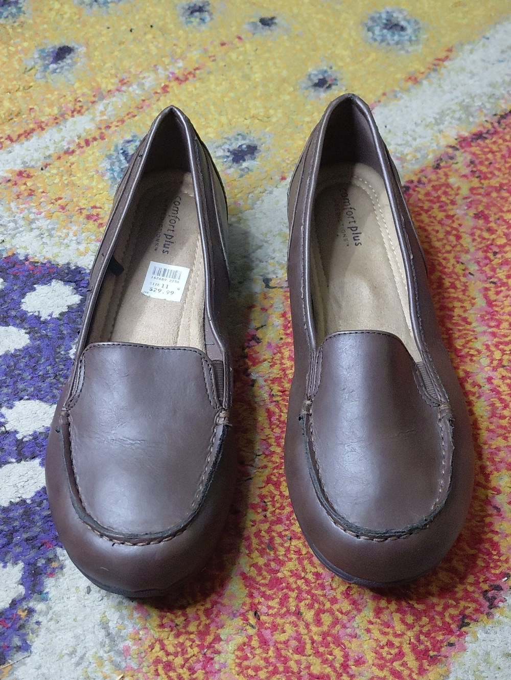 comfort plus by Predictions Women's Brown Slip-On Loafers